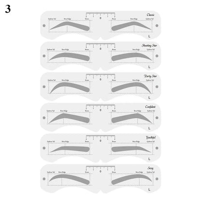 Reusable Eyebrow Stencil Set Soft Ruler Brow Definer Eye Brow Drawing Guide Styling Shaping Grooming Template Card Makeup Too