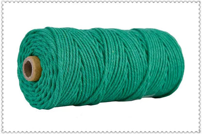 Handmade Boho Decor 4mm 100% Colorful Cotton Cord Rope Thread Twisted Macrame String DIY Home Wedding Decoration Supply 110ya