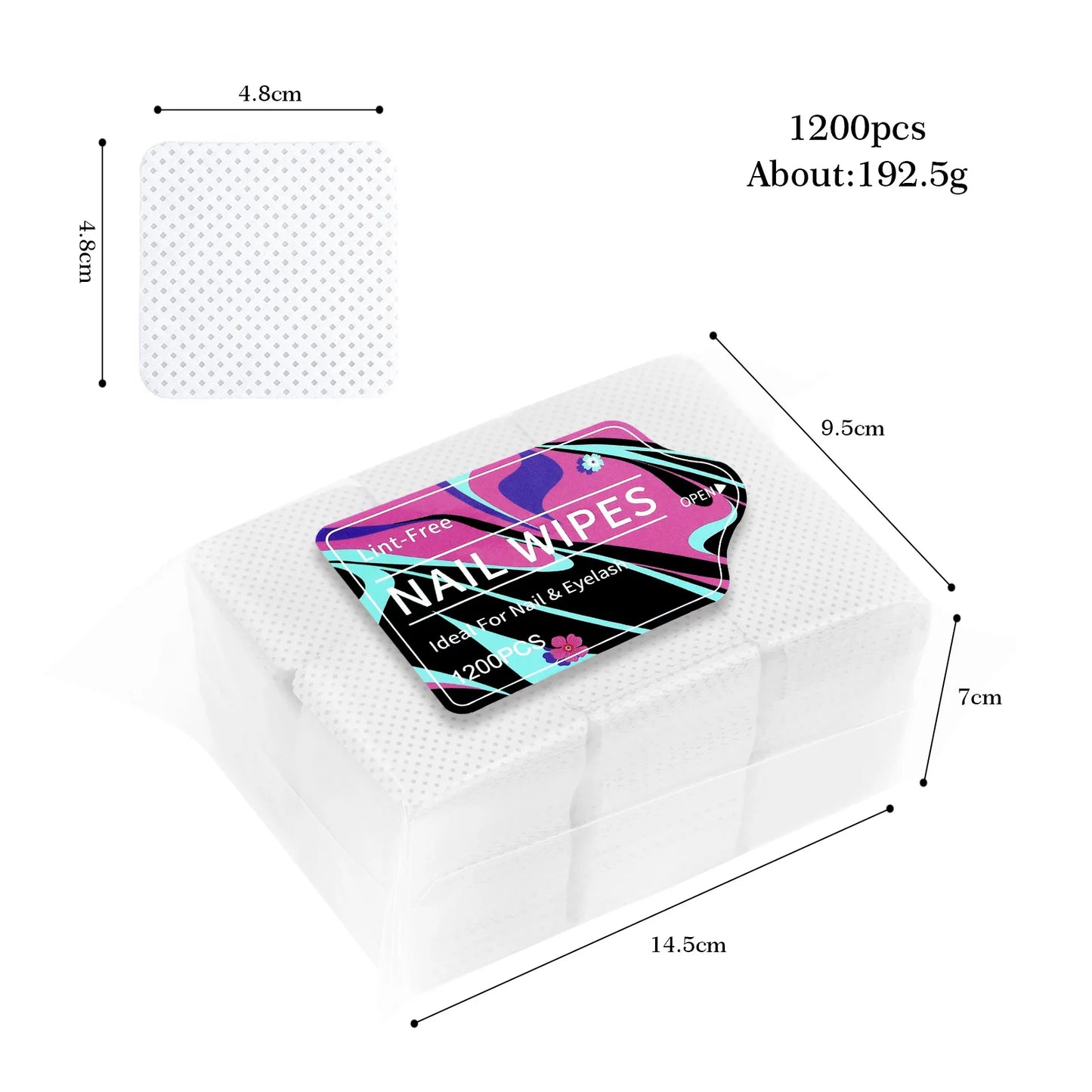 1080pcs Boxed Nail Art Lint-Free Eyelash Glue Wipes Paper Gel Polish Remover Clean Glue Cotton Pads Beauty Cleaning Tools - 1