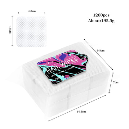 1080pcs Boxed Nail Art Lint-Free Eyelash Glue Wipes Paper Gel Polish Remover Clean Glue Cotton Pads Beauty Cleaning Tools - 1