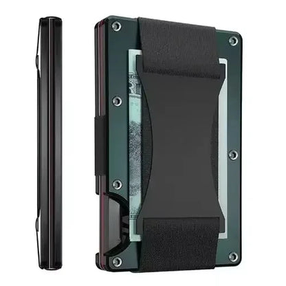 Forged Carbon Fiber Minimalist Slim Smart Wallets for Men Cashback Credit Card Holder Luxury Aluminium Wallet Rfid Money Clip
