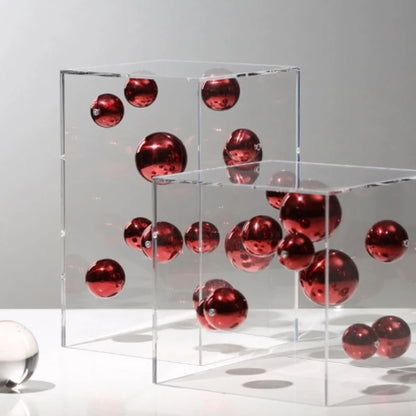 Creative Square Acrylic Cover Sphere Decoration Living Room Porch Cabinet Crafts Ornament Modern Clear Acrylic Square Home De