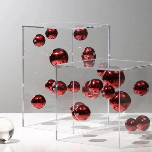 Creative Square Acrylic Cover Sphere Decoration Living Room Porch Cabinet Crafts Ornament Modern Clear Acrylic Square Home De