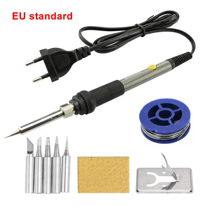60W Adjustable Temperature Electric Soldering Iron EU 220V / ☆US Plug is110V☆ Welding Iron DIY for Repairing - Gray EU standa