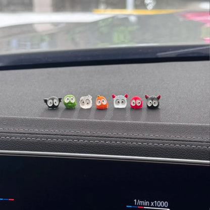8 PCS Trick or Treat Series of Small Coal Ball Car Mounted Creative Ornaments Car Center Console Screens Car Garden Decoratio