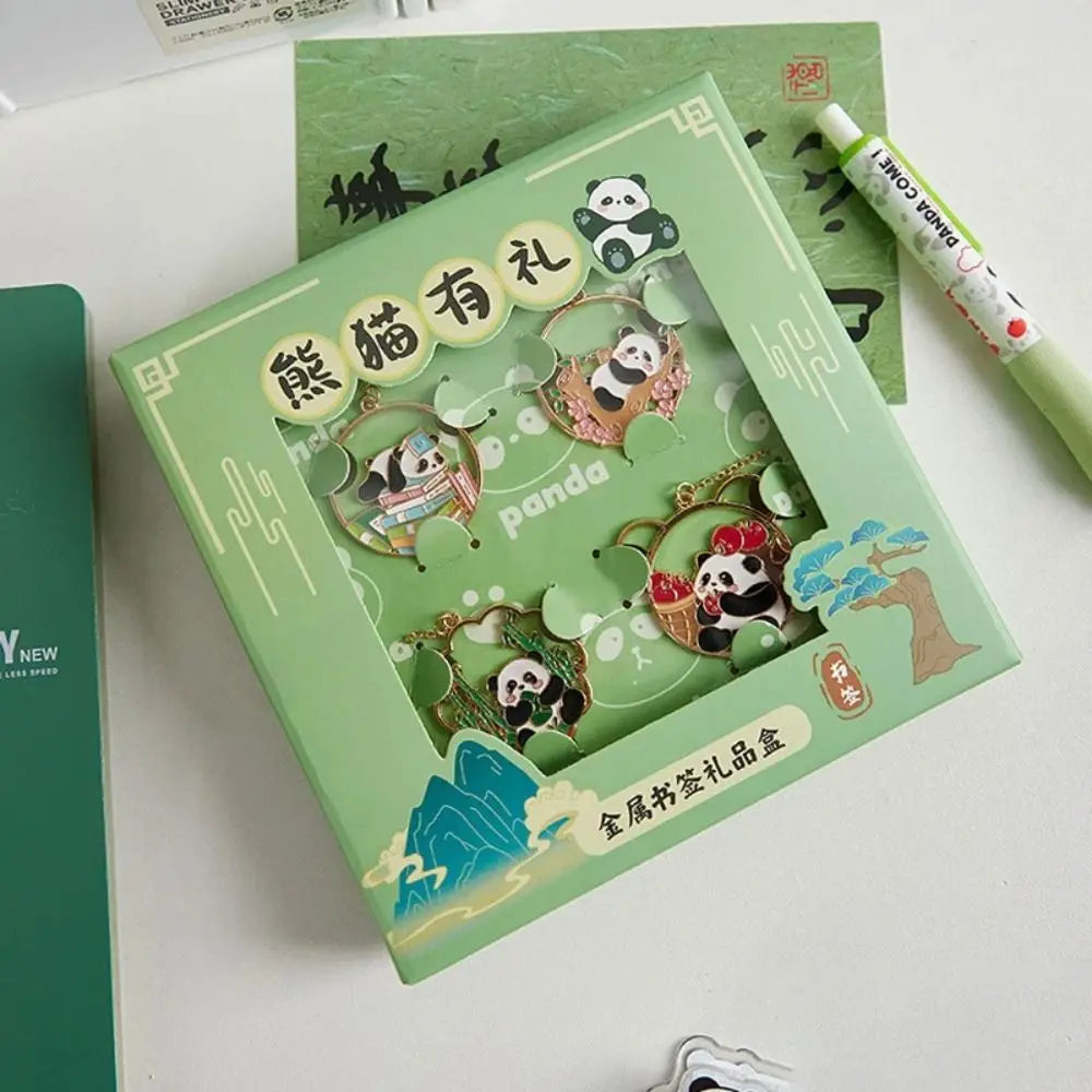 Funny Panda Book Page Clips Metal Bookmarks Cute Pagination Mark Creative Separator Pages Tags Stationery School Office Suppl
