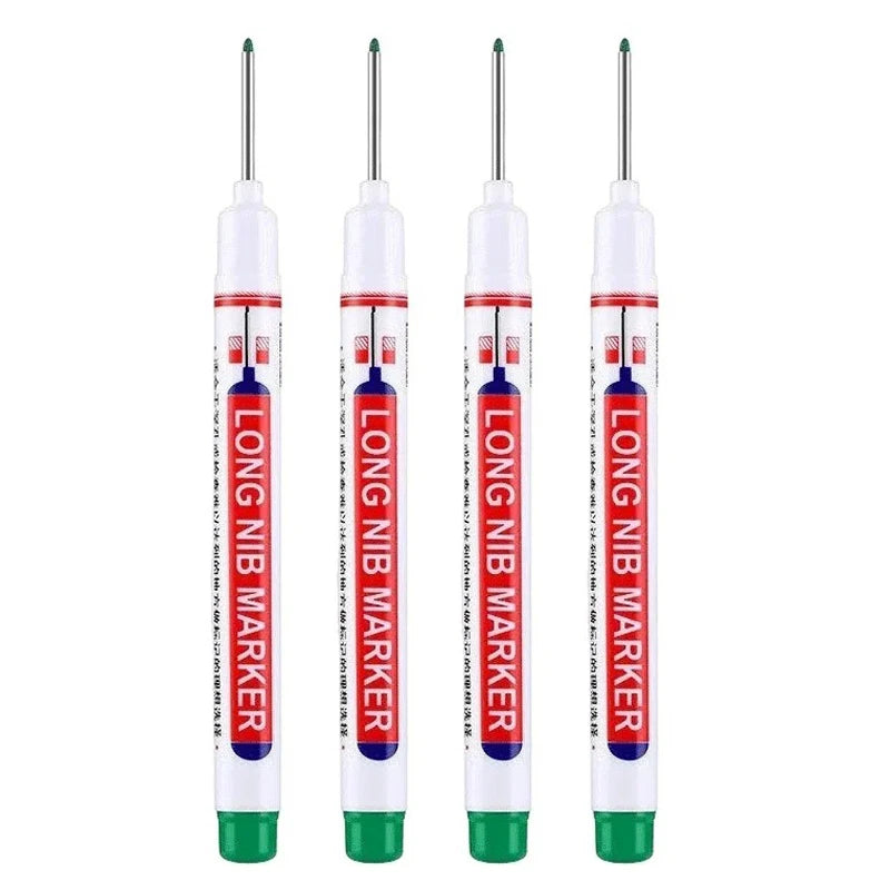 4Pcs/Set 20mm Deep Hole Long Nib Head Markers For Metal Perforating Pen Waterproof Bathroom Woodworking Decoration Multi-Purp