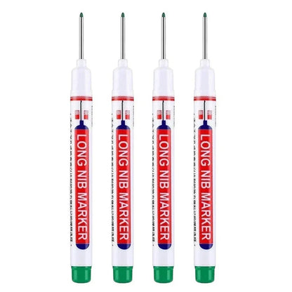 4Pcs/Set 20mm Deep Hole Long Nib Head Markers For Metal Perforating Pen Waterproof Bathroom Woodworking Decoration Multi-Purp
