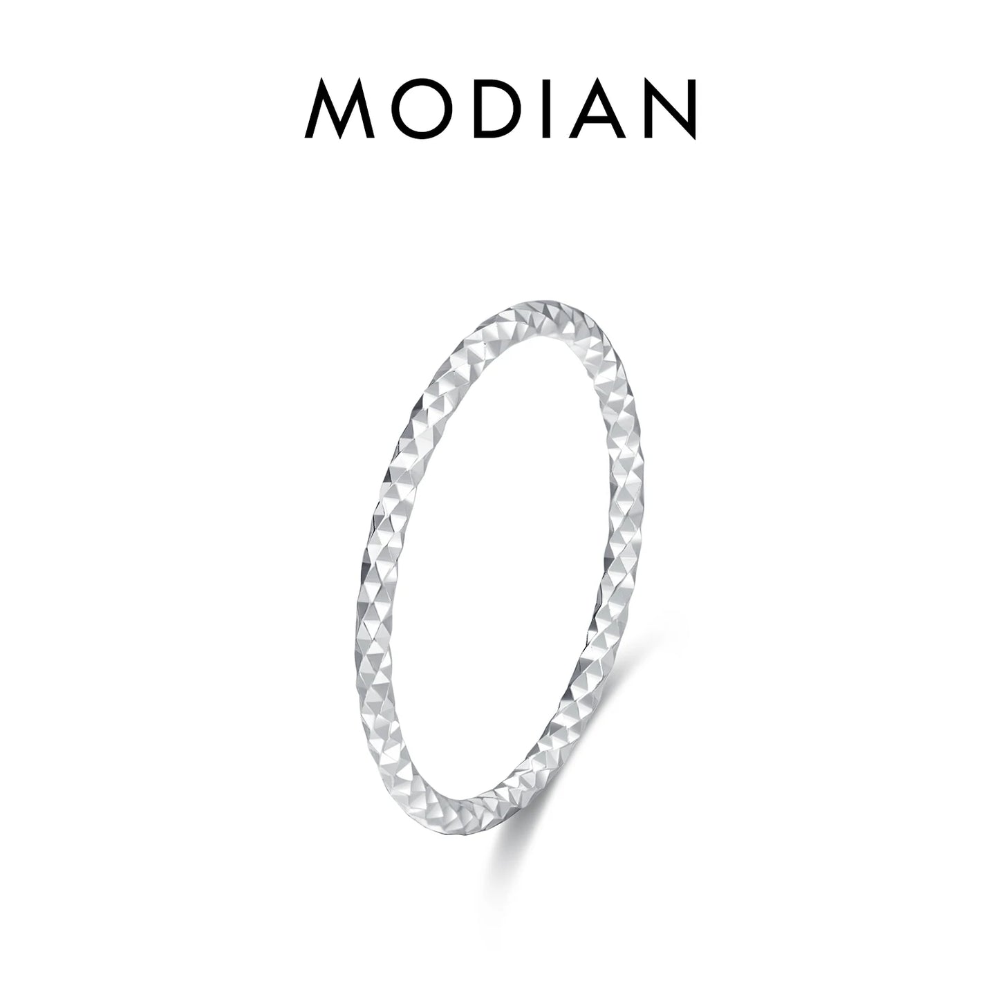 MODIAN 925 Sterling Silver Simple Fashion Stackable Ring Classic Wave Geometric Exquisite Finger Rings For Women Party Jewelr