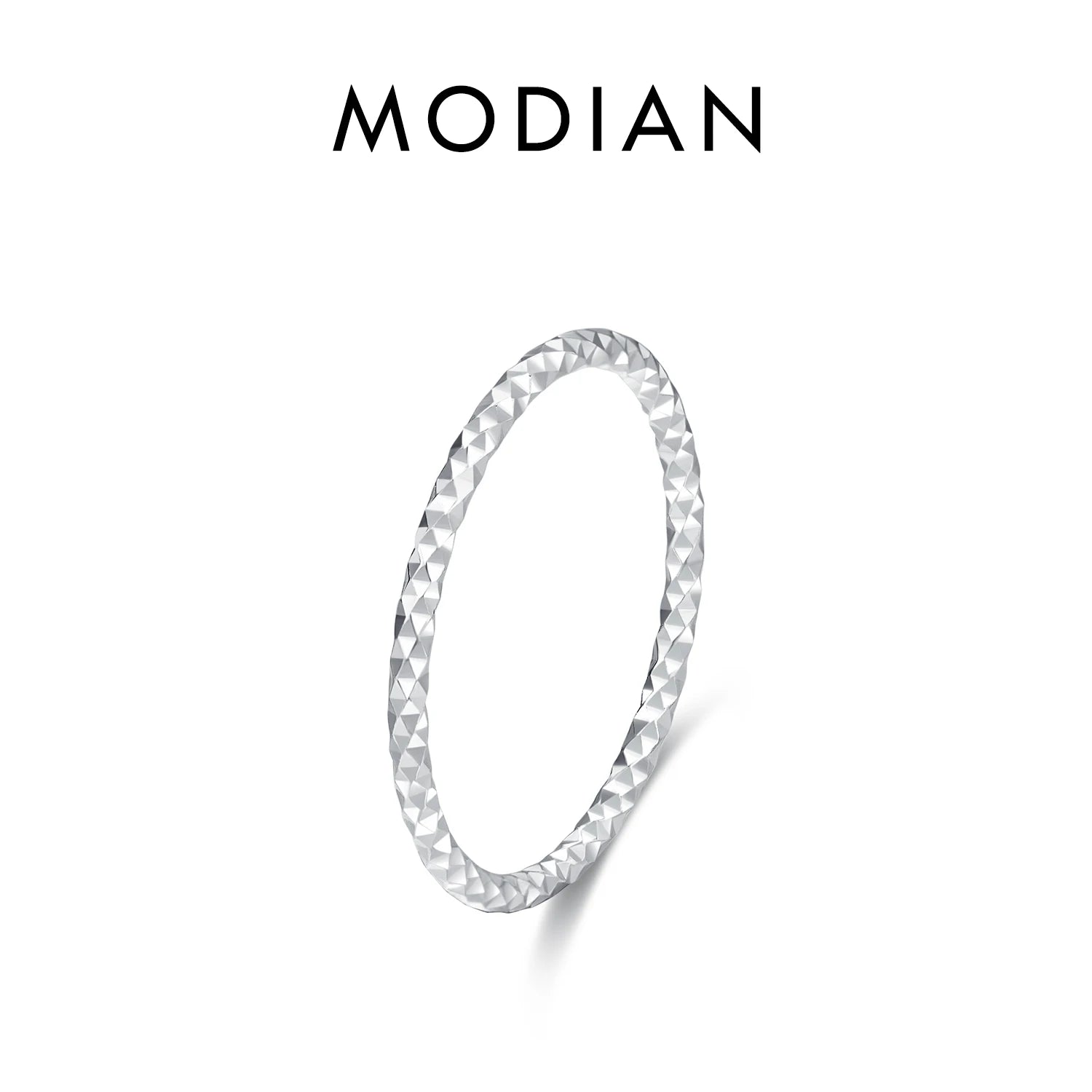 MODIAN 925 Sterling Silver Simple Fashion Stackable Ring Classic Wave Geometric Exquisite Finger Rings For Women Party Jewelr