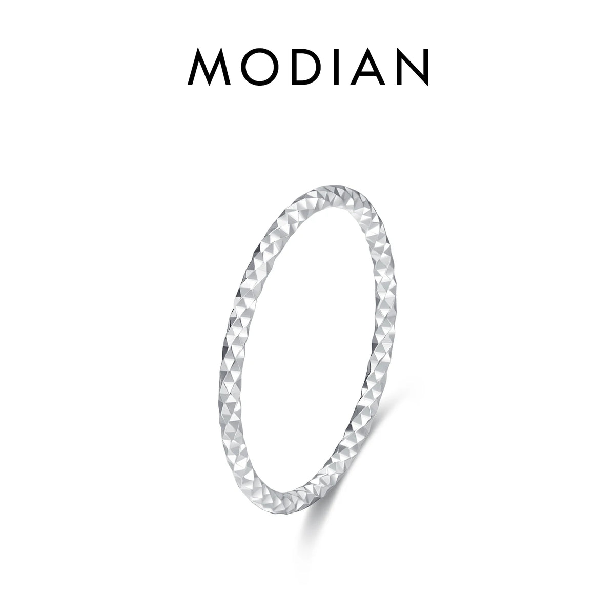 MODIAN 925 Sterling Silver Simple Fashion Stackable Ring Classic Wave Geometric Exquisite Finger Rings For Women Party Jewelr