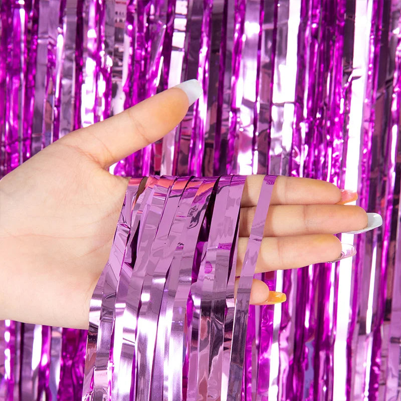 as a Party Metallic Tinsel Foil Fringe Curtains Backdrop for Birthday New Year Eve Party Photo Wedding Baby Shower Decor