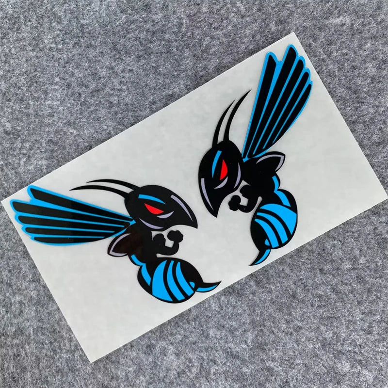2PCS/SET Angry Wasp Pattern Stickers, Multi Color Waterproof Decals, For Car Truck Bike Body Decor