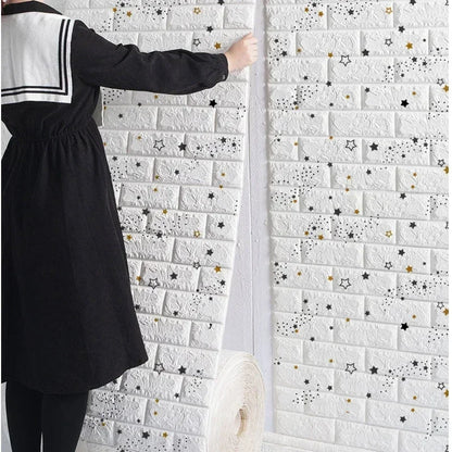70cmx1/5/10m 3D Wallpaper Decoration Self-adhesive Antique Foam Brick Wallpaper Living Room Bedroom Waterproof 3d Wall Sticke