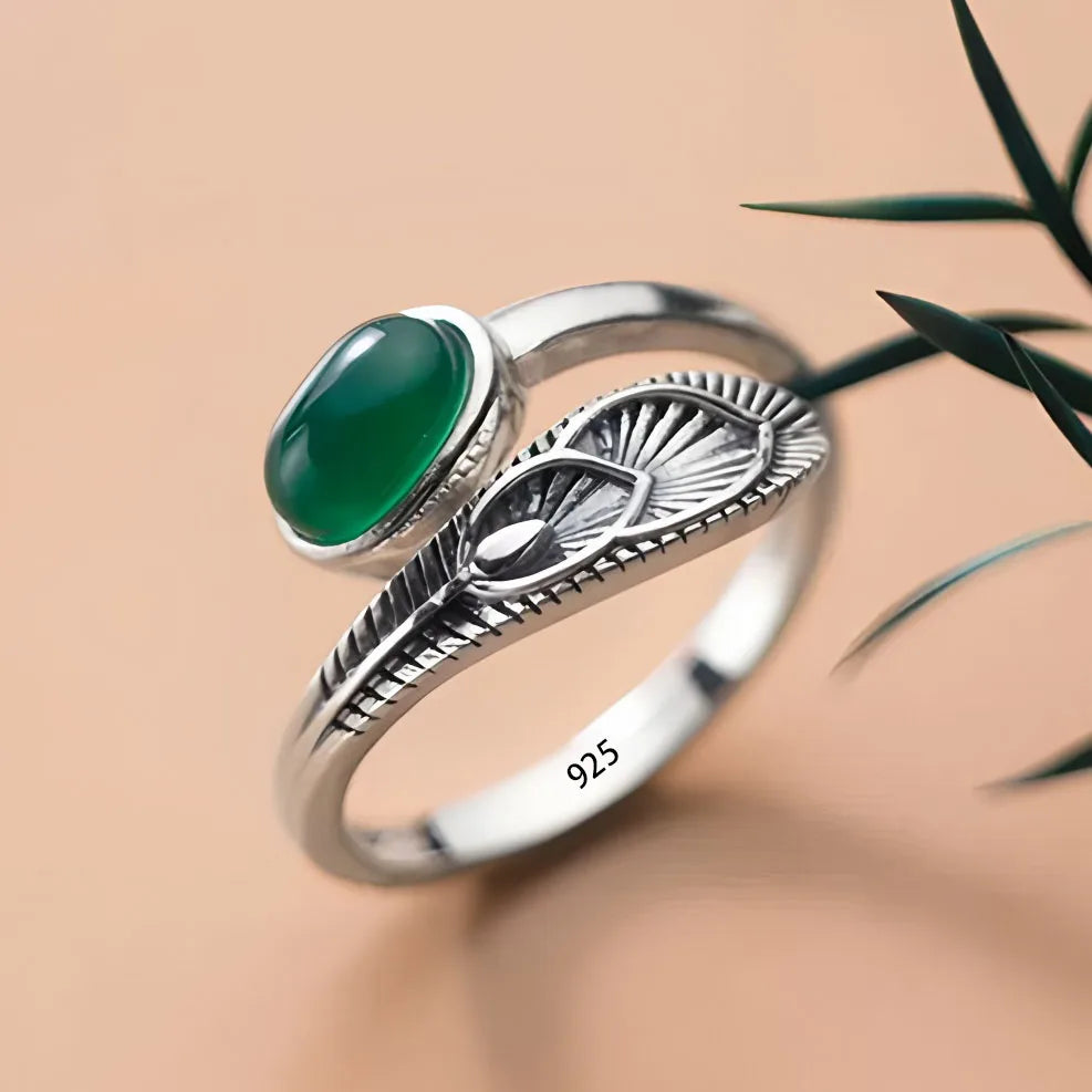 VENTFILLE 925 Sterling Silve Flower Ring for Women Gift Hollow Out Design Retro Hip Hop Versatile Jewelry Party Gift - FFMM95