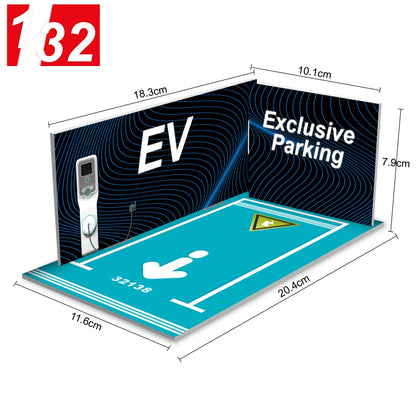 Diorama 1 32 Model Parking Space Diecast Car Miniature Cars Alloy Model PVC Board Scene Garage Background Wall DIY Ornament -