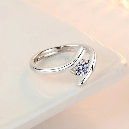 925 Sterling Silver Ring Simple Generous Zircon luxury For Women Rings Wedding Fine Jewelry Accessories Party Gift