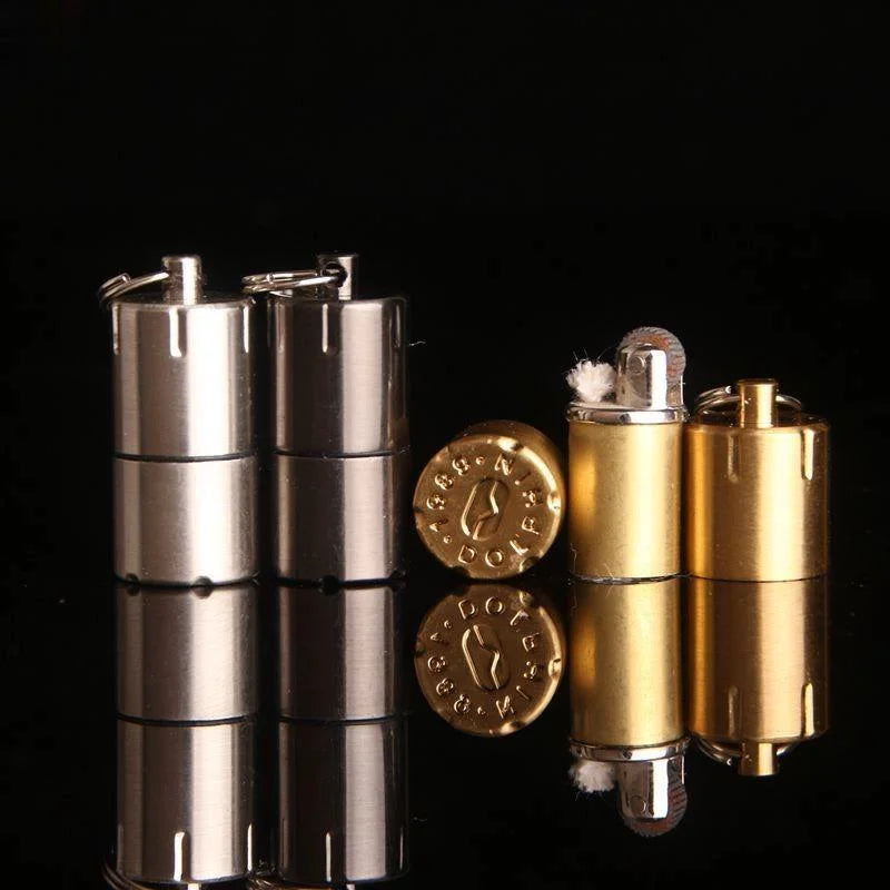 Outdoor Creative Mini Lighter Retro Keychain Pendant Cigar Cigarettes Smoking Accessories Lighters Funny Gadgets