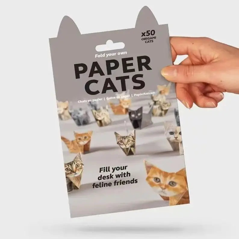 DIY Origami Paper Cats Dogs Dinosaurs Kit 50Pcs Fold Your Own Animal Craft Cute 3D Desk Decor Toy for Kids Adults Beginners G