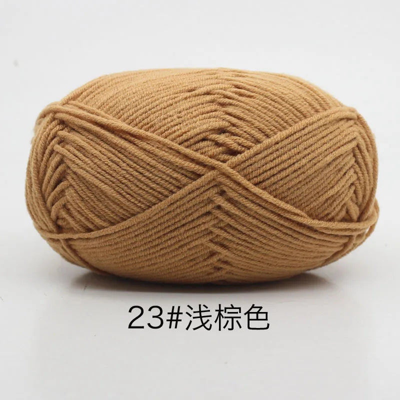 40-50g/Set 4ply Milk Cotton(80%) Knitting Yarn Needlework Dyed Lanas For Crochet Craft Sweater Hat Dolls At Low Price - 23