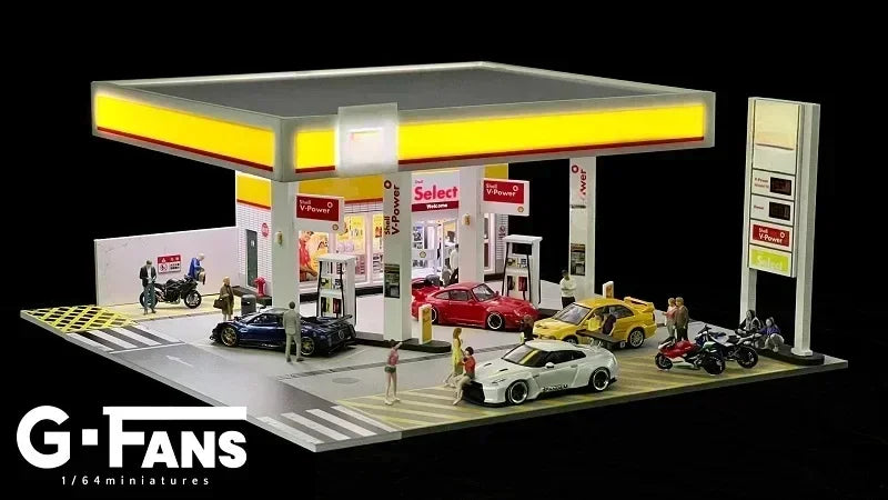 G FANS 1:64 Architectural / Gas Station Scene Dioramas Models - Gas station