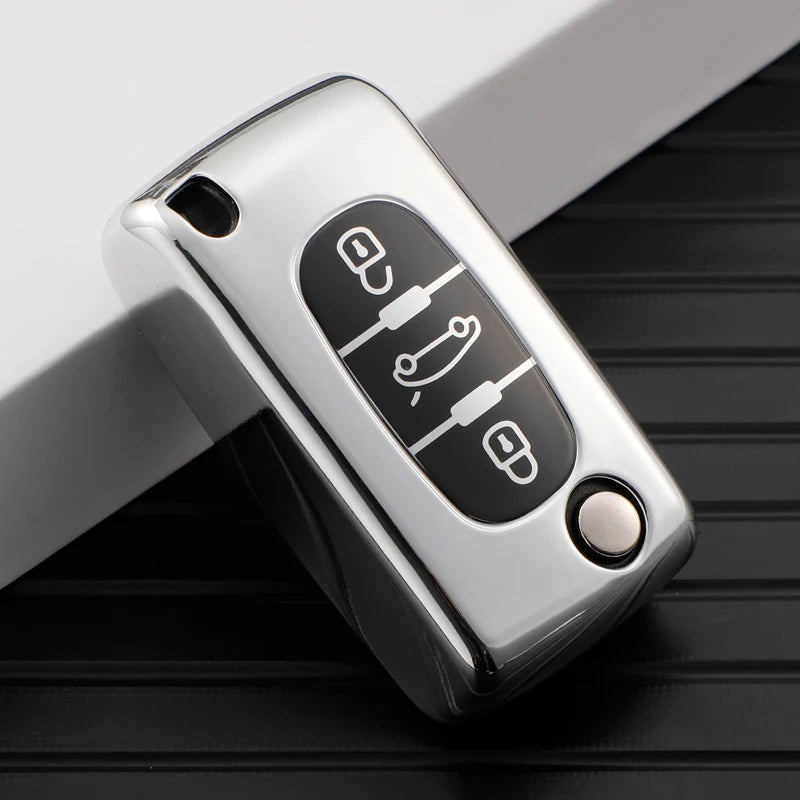 For Peugeot 107 207 307 308 407 607 206 4007 3008 5008 For Citroen C2 C3 C4 C5 C6 C8 2/3 Buttons TPU Car Remote Key Case Cove