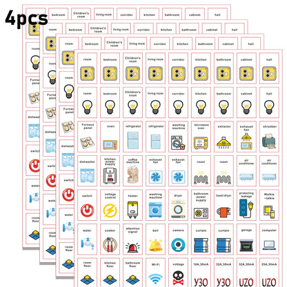 Label Stickers for Electric Meter Boards, Switch Label Sticker Set, Electrical Panel Label Stickers,Panel Labels Stickers