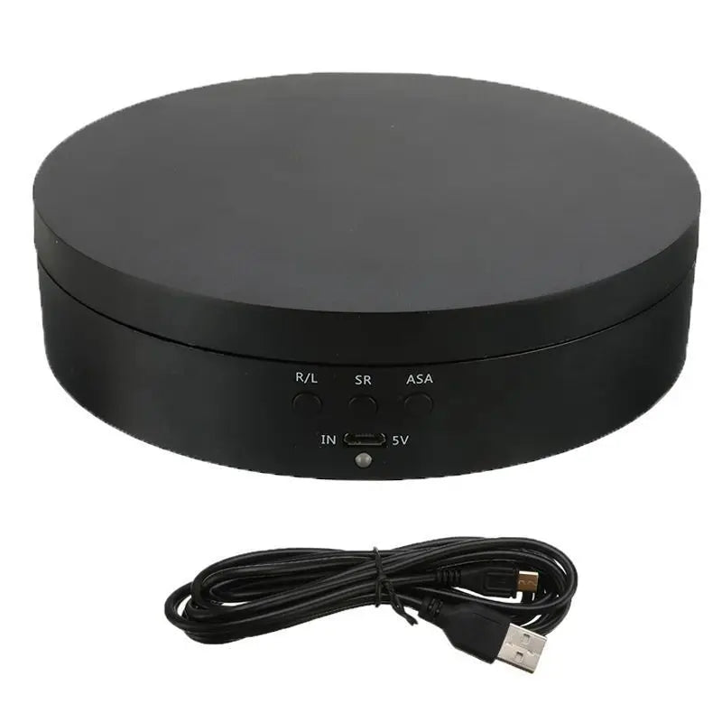 3 Speeds Electric Rotating Display Stand Mirror 360 Degree Turntable Jewelry Holder Battery/USB Power for Photography Shootin