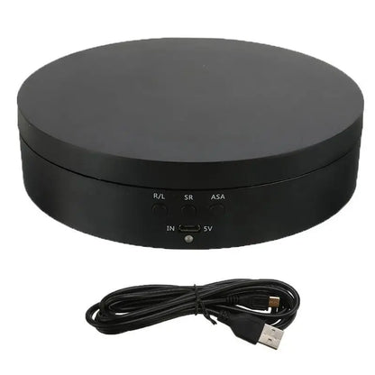 3 Speeds Electric Rotating Display Stand Mirror 360 Degree Turntable Jewelry Holder Battery/USB Power for Photography Shootin