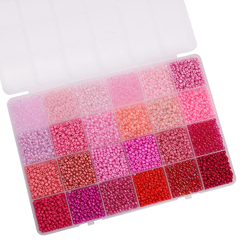 About 5200Pcs24 Grid Rice Bead Box Handmade DIY Jewelry Bracelet Earrings Kandi Jewelry Accessories Materials