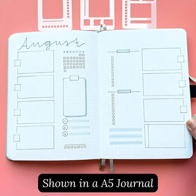 3PCS Planner Stencil Set Handmade Flexible Record Template for Journal Scrapbooking Daily Planning DIY Reusable Stencils Kit