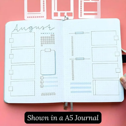 3PCS Planner Stencil Set Handmade Flexible Record Template for Journal Scrapbooking Daily Planning DIY Reusable Stencils Kit