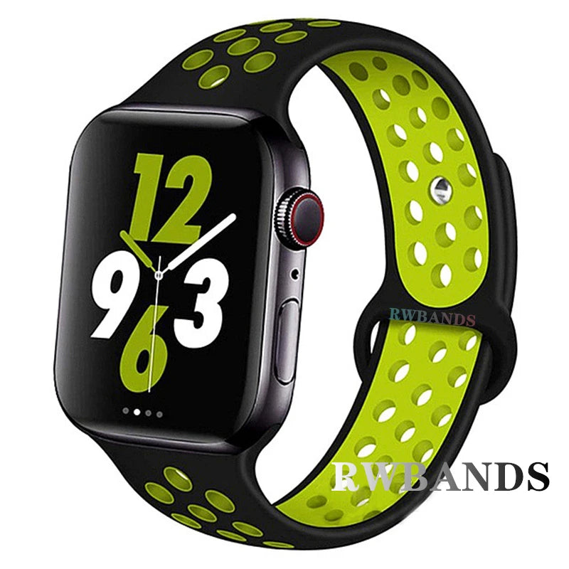 Sport Strap for Apple Watch Band 46mm 44mm 40mm 42-38-41mm 45mm Breathable Bracelet iWatch Series 10 9 8 7 6 SE 5 3 Ultra 2 4