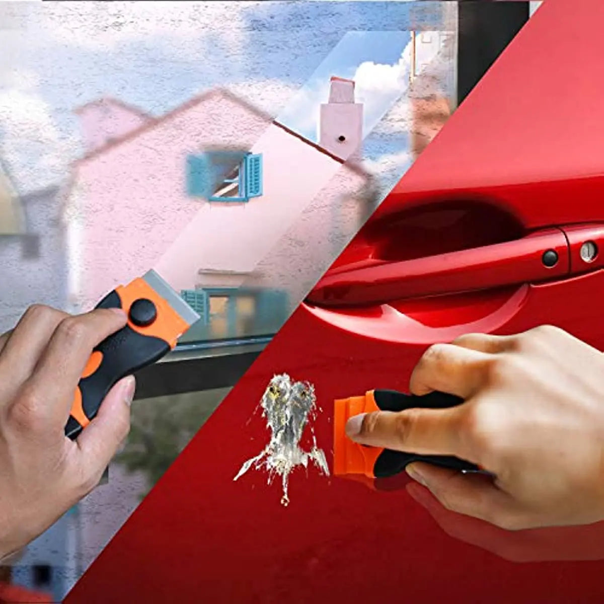 21pcs Razor Blade Scraper Double Edge Razor Scraper Remover Tool with Razor Blades for Labels Stickers Decals Removal Tint Vi