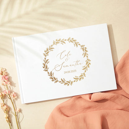 Personalized Guest Book for Wedding Noble Message Photo Album Simple Elegant Horizontal Wedding Reception Signing Book Party 