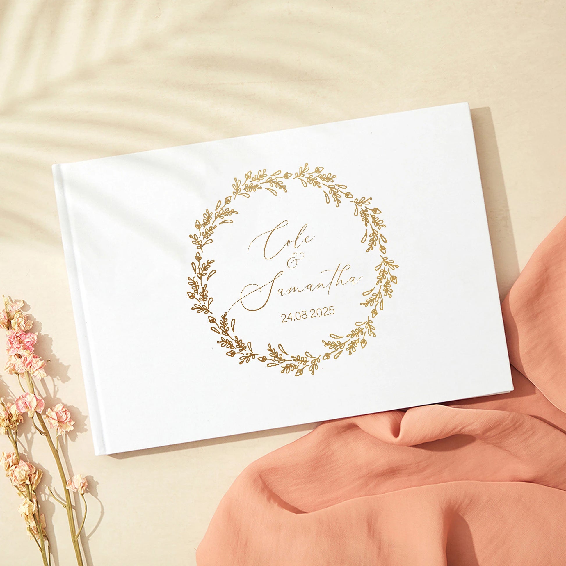 Personalized Guest Book for Wedding Noble Message Photo Album Simple Elegant Horizontal Wedding Reception Signing Book Party 