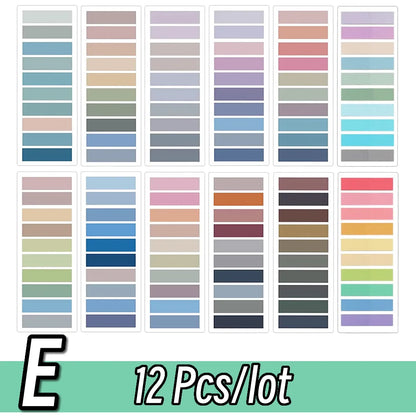 2400S Transparent Colorful Index Creative Memo Pads Office School Stationery Self-Adhesive Stickers Sticky Note Pads - E Set 