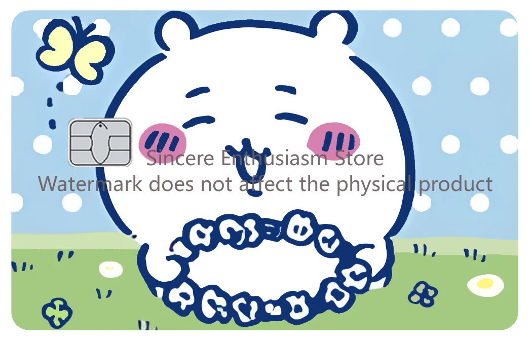 Cartoon Kawaii Chiikawas Credit Card Skin Stickers Cute Matte Sticker for VISA JCB Mastercard and Other IC Card Decorative