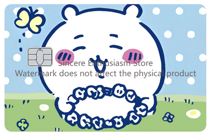 Cartoon Kawaii Chiikawas Credit Card Skin Stickers Cute Matte Sticker for VISA JCB Mastercard and Other IC Card Decorative
