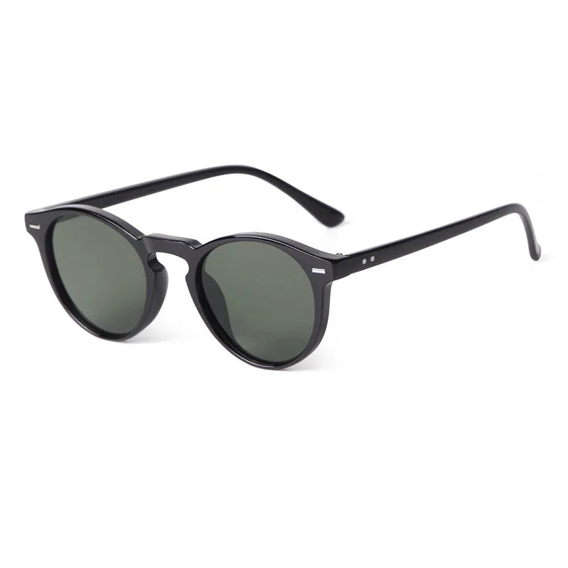 Vintage Fashion Round Sunglasses Women Men 2024 Brand Design Retro Rivet Yellow Blue Lens Square Sun Glasses Male Female Gogg