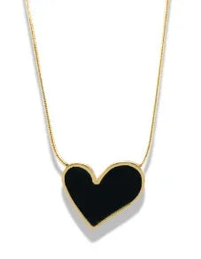 Stainless Steel Vintage Textured Delicate Necklace - C9 Black