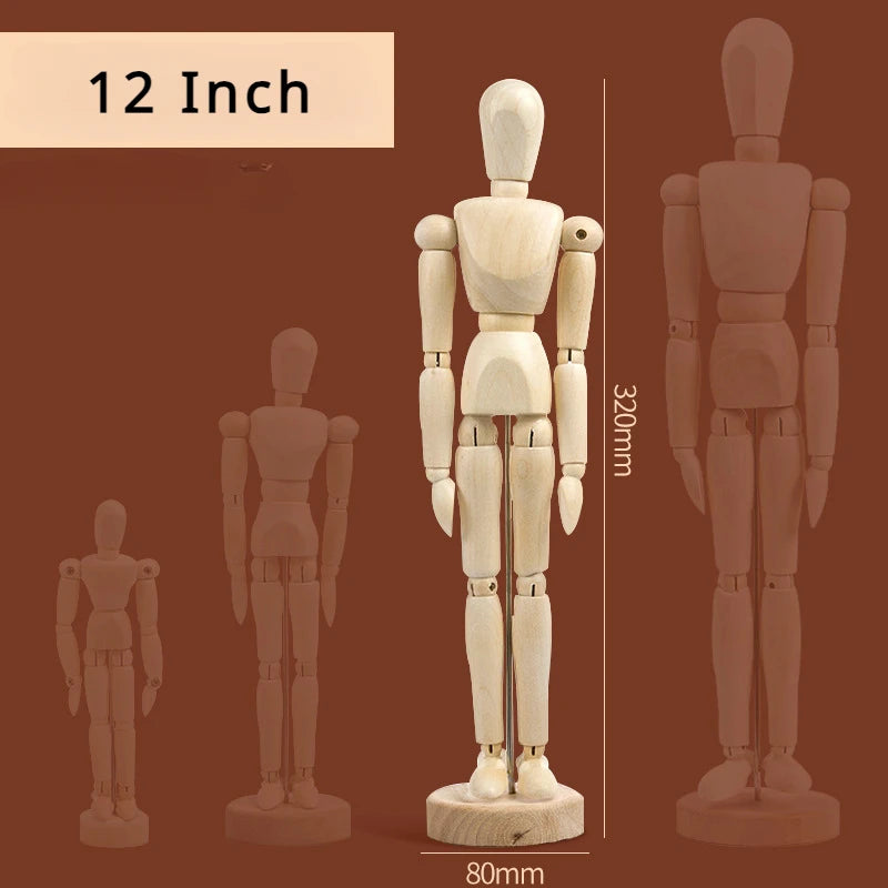 5.5/8/12 inch Artists Wooden Manikin Jointed Mannequin Perfect for Home Decoration The Human Figure Supplies Drawing Tools - 