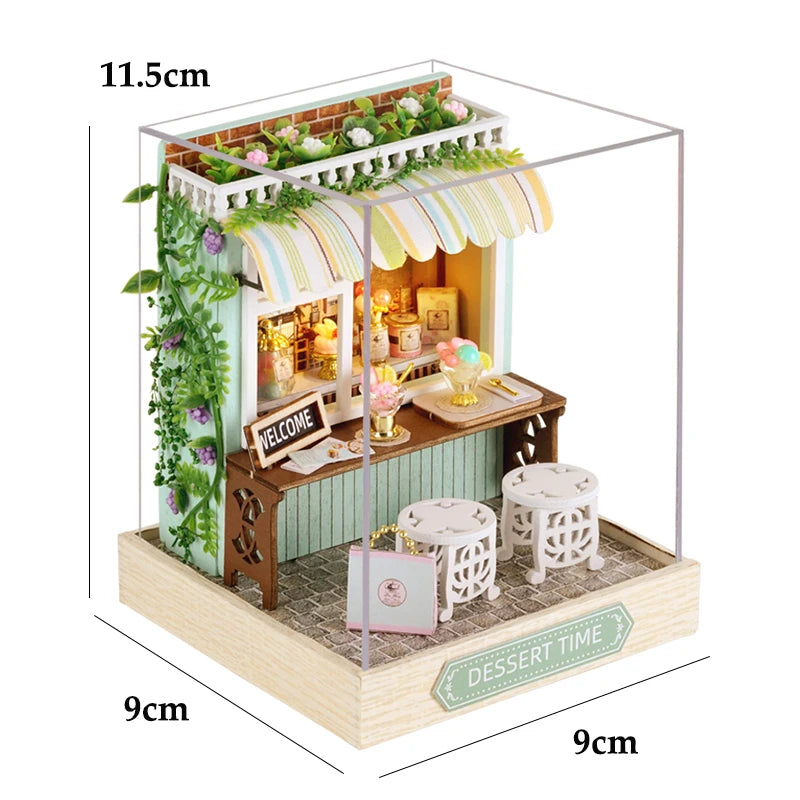 Mini Doll House DIY Small House Kit Handmade 3D Puzzle Assembly Model Building Room Bedroom Decoration Wooden Craft BirthdayG