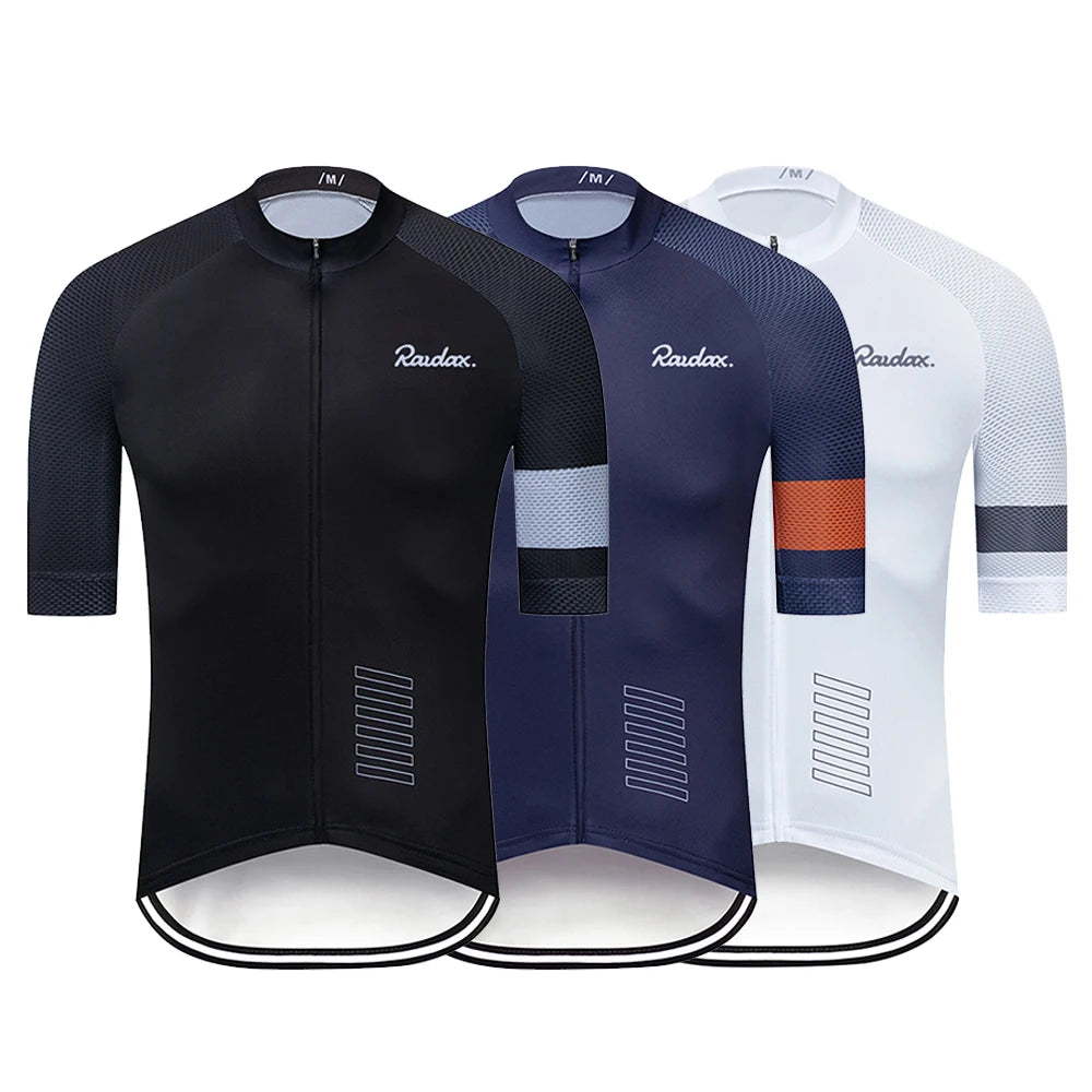 Men Cycling Jersey Raudax Classic Black Cycling Racing Tops Short Sleeve Cyclist Clothes Shirt Maillot Summer Bicycle Bike We