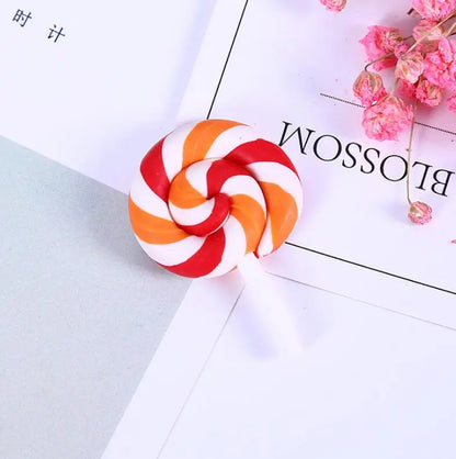 10pcs /lot Beauty Kawaii Rainbow lollipop Candy Polymer Clay Cabochons Flatback For DIY Phone Decoration - 29