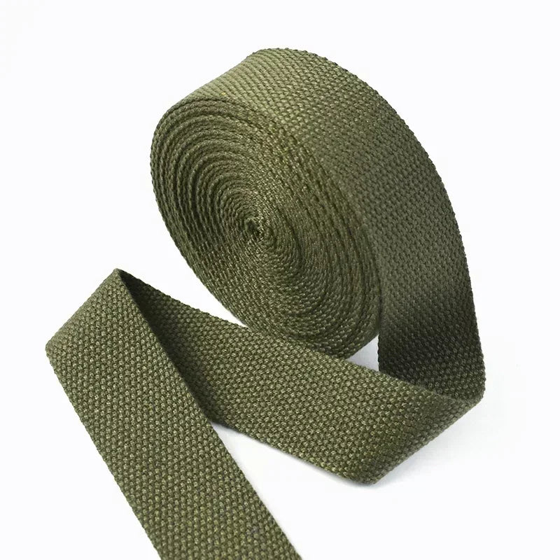 5Meters 1.3mm 20-50mm Cotton Webbings Tape for Bag Strap Backpack Label Ribbon Band Clothes Bias Binding DIY Sewing Accessori