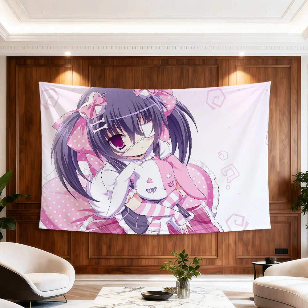 Flag Anime Moe For Room Dorm Girl Party Hogar Art Bedside Living Room Wall Hanging Y2k Garden Decor Cutecore Banner Gift