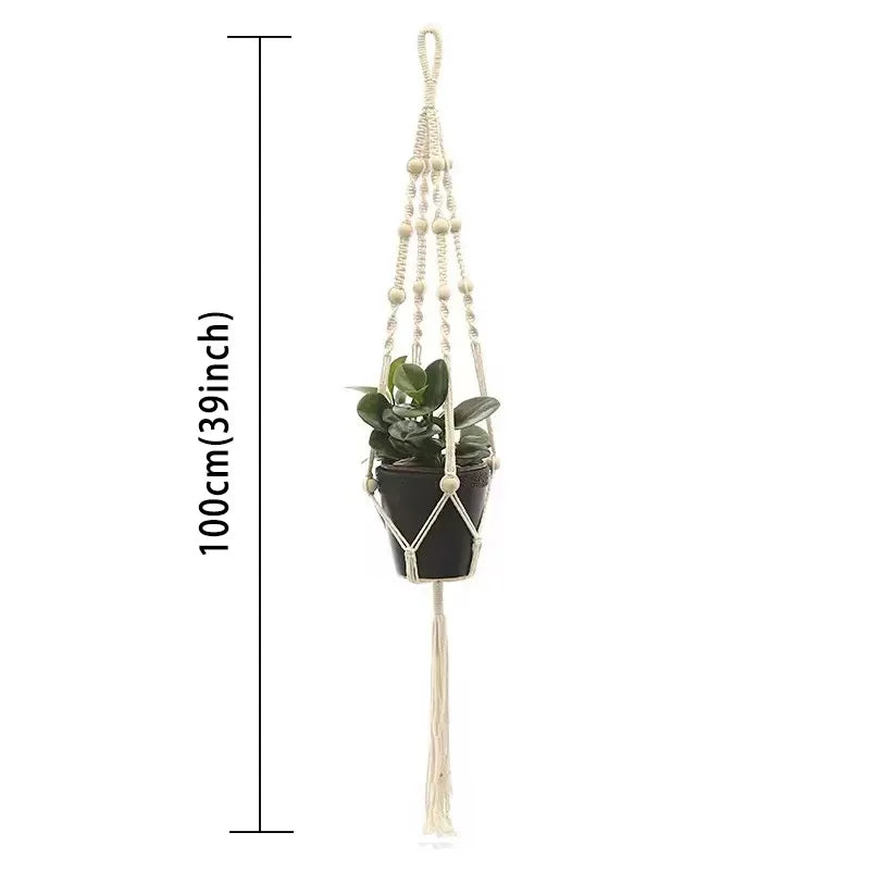 Hanging Plant Handmade Macrame Plant Hanger Flower Pot Planter Hanger Wall Decor Courtyard Garden Hanging Planter Hanging Bas