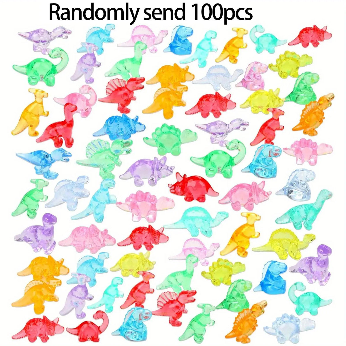 Mini Dinosaur Figurines 12 Styles Tiny Resin Animals Vase Fillers Micro Landscape Decor - 100pcs