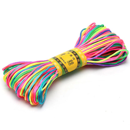 20M 1.5mm Satin Nylon Trim Cord, Rattail Cord Chinese Knot - Mix-color